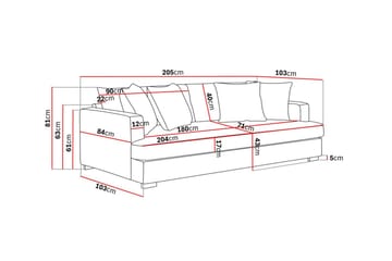 Rossita 3-sits Djup Soffa med hel dyna i Chenille - Grå / Brun - Möbler - Soffa - 3 sits soffa