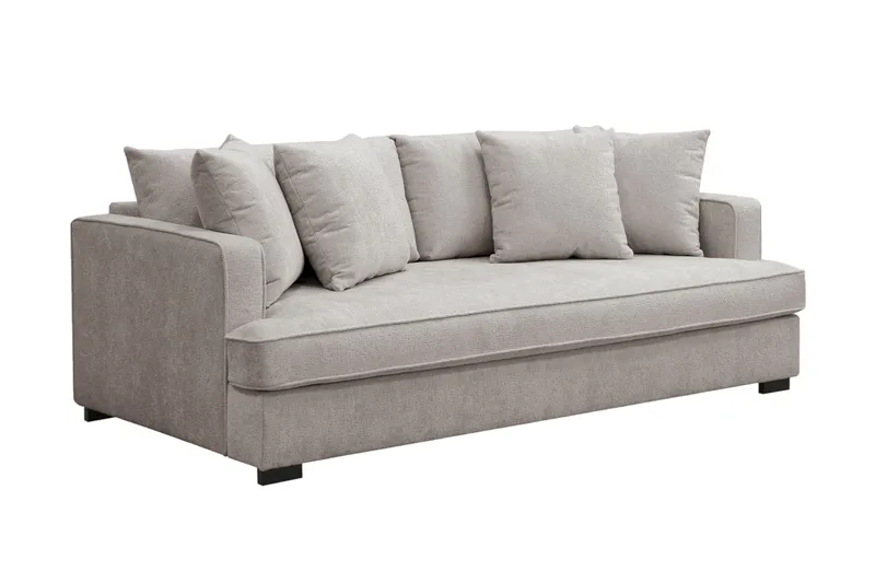 Rossita 3-sits Djup Soffa med hel dyna i Chenille - Grå / Brun - Möbler - Soffa - 3 sits soffa