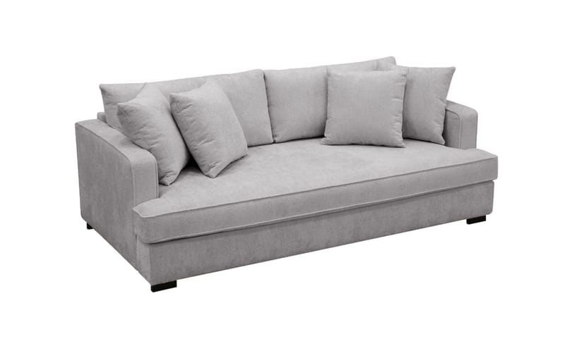 Rossita 3-sits Djup Soffa med hel dyna i Chenille - Grå - Möbler - Soffa - 3 sits soffa