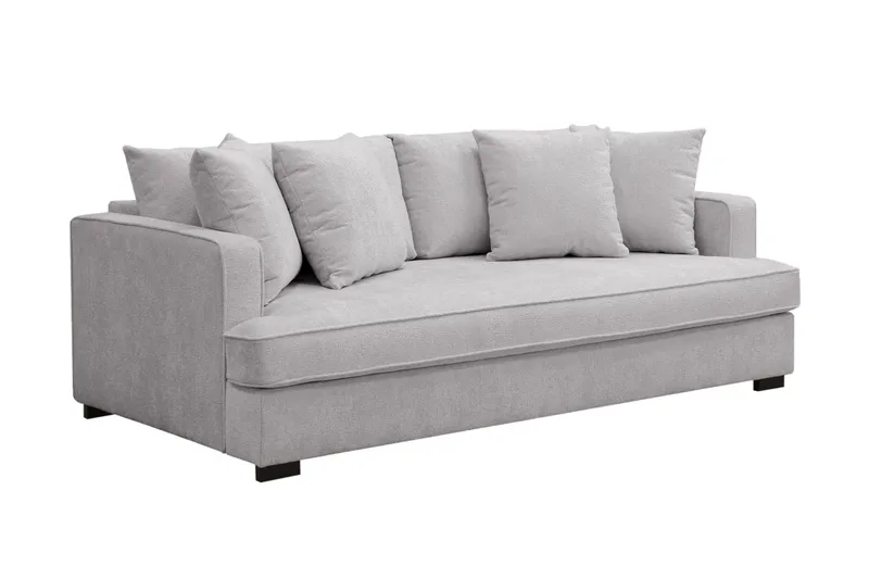 Rossita 3-sits Djup Soffa med hel dyna i Chenille - Trenza 03, Grå Chenille - Möbler - Soffa - 3 sits soffa