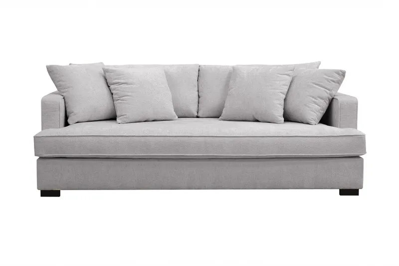 Rossita 3-sits Djup Soffa med hel dyna i Chenille - Trenza 03, Grå Chenille - Möbler - Soffa - 3 sits soffa