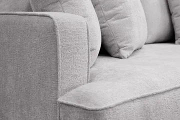 Rossita 3-sits Djup Soffa med hel dyna i Chenille - Trenza 03, Grå Chenille - Möbler - Soffa - 3 sits soffa