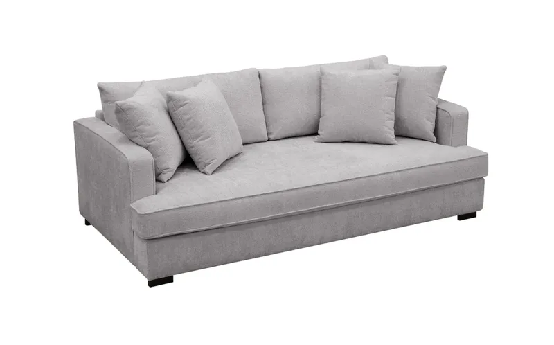 Rossita 3-sits Djup Soffa med hel dyna i Chenille - Trenza 03, Grå Chenille - Möbler - Soffa - 3 sits soffa