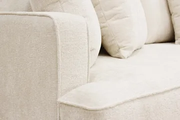 Rossita 3-sits Djup Soffa med hel dyna i Chenille - Trenza 06, Beige Chenille - Möbler - Soffa - 3 sits soffa