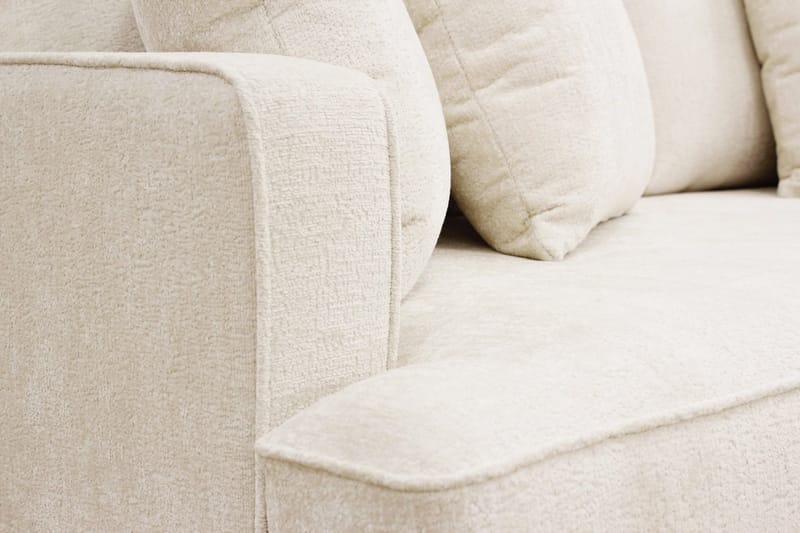 Rossita 3-sits Djup Soffa med hel dyna i Chenille - Trenza 06, Beige Chenille - Möbler - Soffa - 3 sits soffa