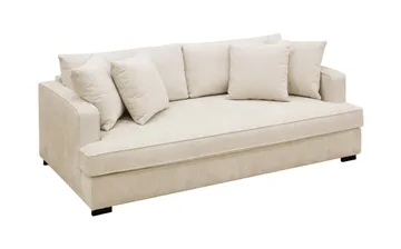 Rossita 3-sits Djup Soffa med hel dyna i Chenille - Trenza 06, Beige Chenille - Möbler - Soffa - 3 sits soffa