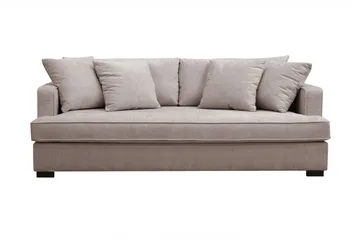 Rossita 3-sits Djup Soffa med hel dyna i Chenille - Trenza 08, Grå/Brun Chenille - Möbler - Soffa - 3 sits soffa