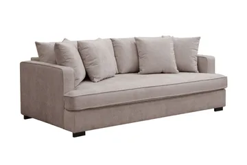 Rossita 3-sits Djup Soffa med hel dyna i Chenille - Trenza 08, Grå/Brun Chenille - Möbler - Soffa - 3 sits soffa