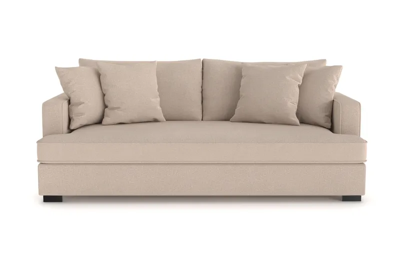 Rossita 3-sits Djup Soffa med hel dyna i Tyg, Beige