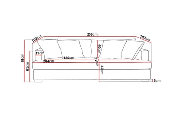 Rossita 3-sits Djup Soffa med hel dyna i Tyg - Beige - Möbler - Soffa - 3 sits soffa