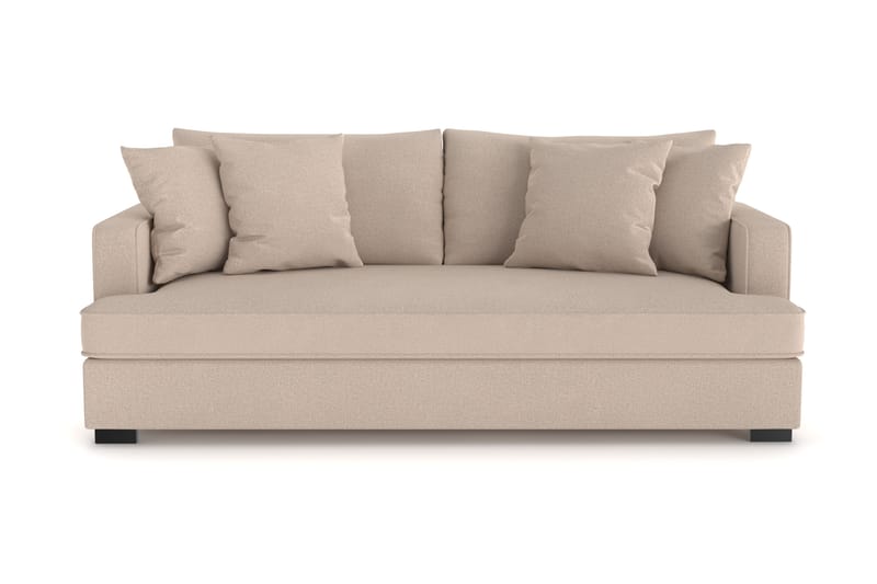 Rossita 3-sits Djup Soffa med hel dyna i Tyg - Beige - Möbler - Soffa - 3 sits soffa