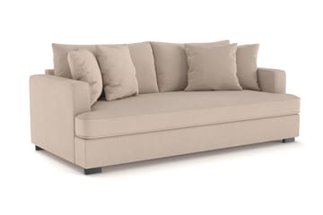 Rossita 3-sits Djup Soffa med hel dyna i Tyg - Beige - Möbler - Soffa - 3 sits soffa