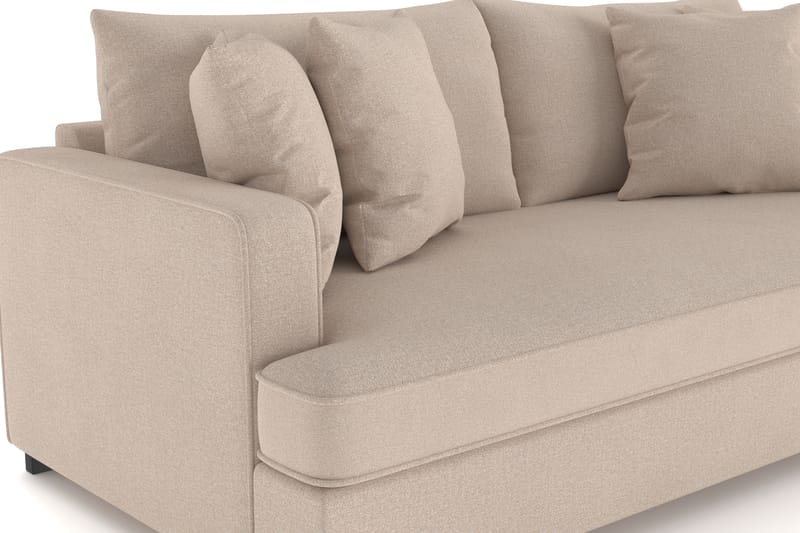 Rossita 3-sits Djup Soffa med hel dyna i Tyg - Beige - Möbler - Soffa - 3 sits soffa