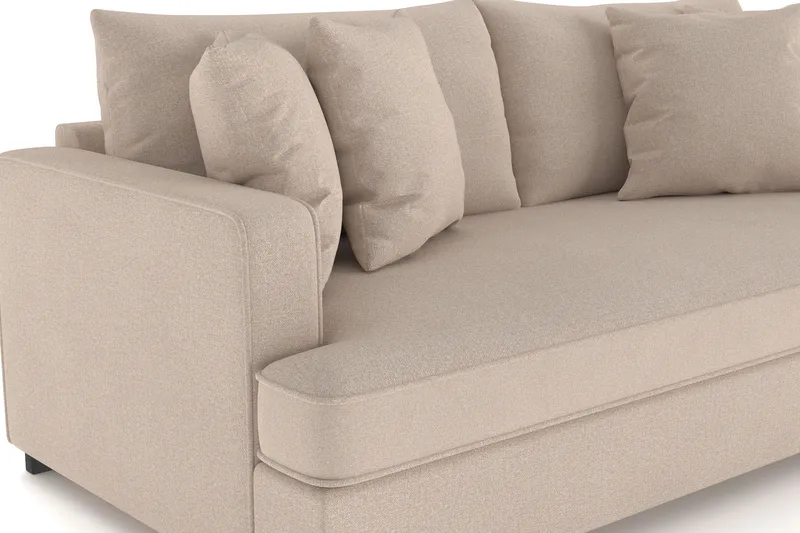 Rossita 3-sits Djup Soffa med hel dyna i Tyg - Beige - Möbler - Soffa - 3 sits soffa