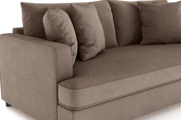 Rossita 3-sits Djup Soffa med hel dyna i Tyg - Brun - Möbler - Soffa - 3 sits soffa