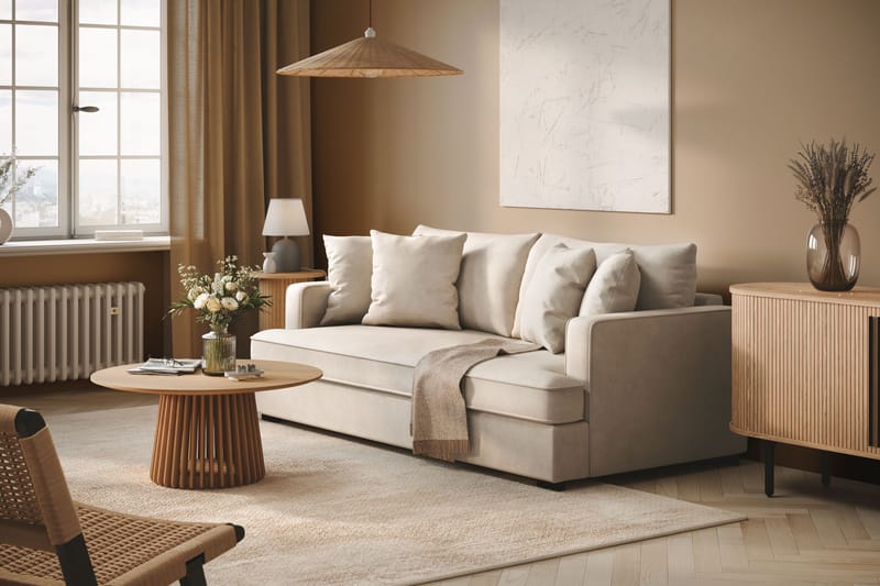 Rossita 3-sits Djup Tygsoffa - Beige - Möbler - Soffa - 3 sits soffa