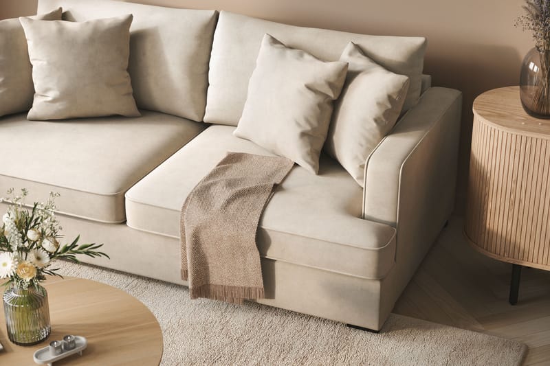 Rossita 3-sits Djup Tygsoffa - Beige - Möbler - Soffa - 3 sits soffa