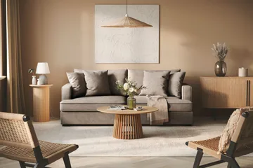 Rossita 3-sits Djup Tygsoffa - Brun - Möbler - Soffa - 3 sits soffa