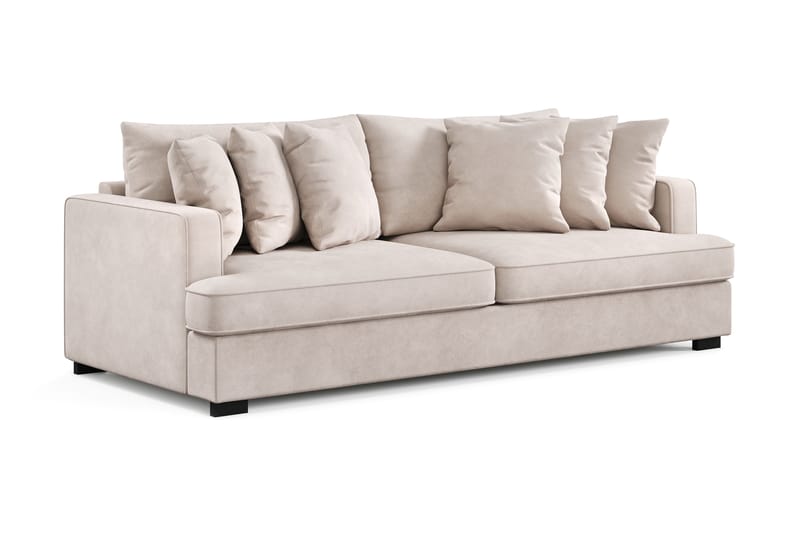 Rossita 4-sits Djup Sammetsoffa - Beige - Möbler - Soffa - Sammetssoffa