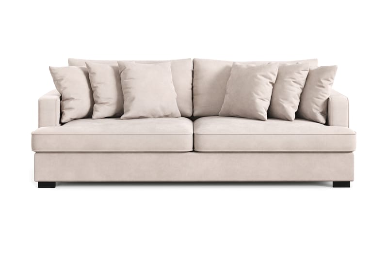Rossita 4-sits Djup Sammetsoffa - Beige - Möbler - Soffa - Sammetssoffa