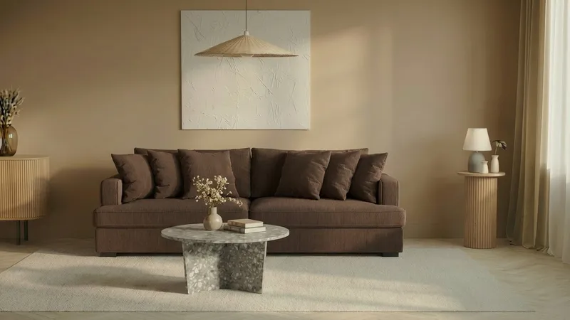 Rossita 4-sits Djup Soffa i Manchester - Brun - Möbler - Soffa - 4 sits soffa