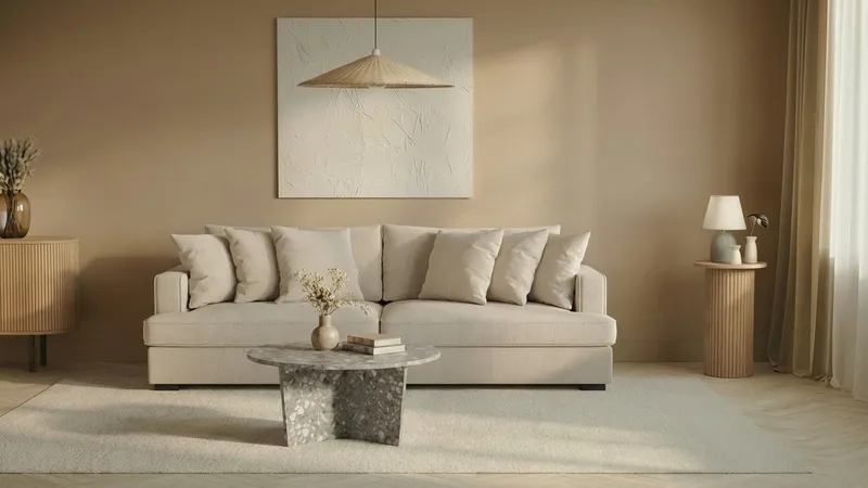 Rossita 4-sits Djup Soffa i Manchester - Greige - Möbler - Soffa - 4 sits soffa