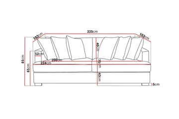 Rossita 4-sits Djup Soffa i Manchester - Mörkgrön - Möbler - Soffa - 4 sits soffa