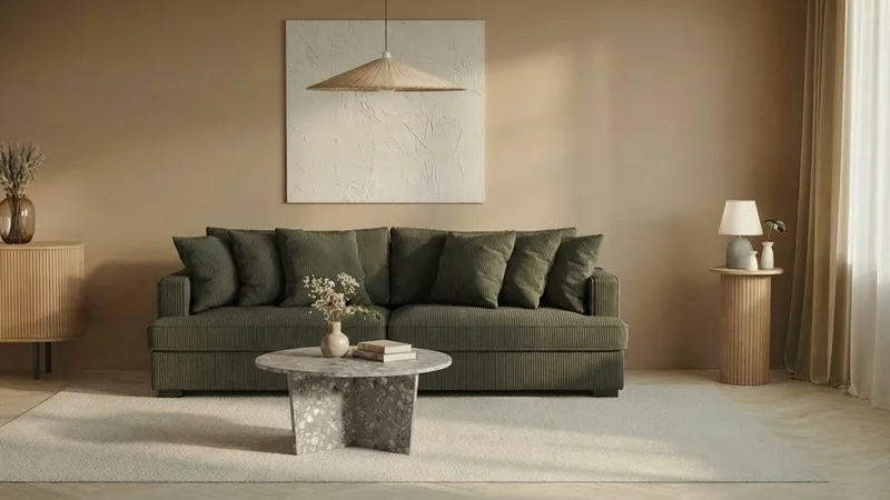 Rossita 4-sits Djup Soffa i Manchester - Mörkgrön - Möbler - Soffa - 4 sits soffa