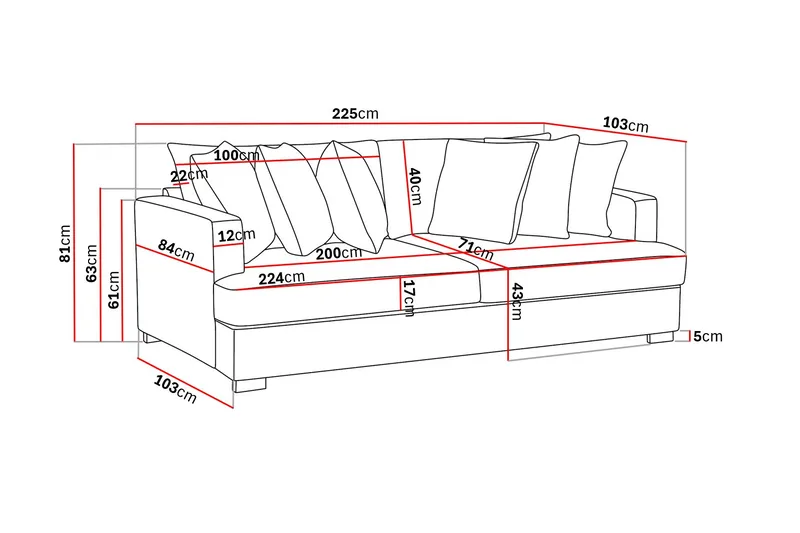 Rossita 4-sits Djup Soffa i Manchester - Offwhite - Möbler - Soffa - Sammetssoffa
