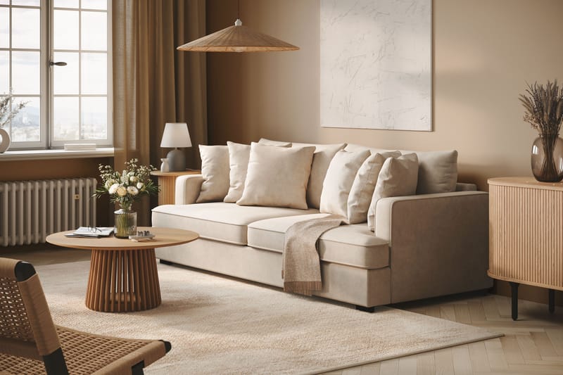 Rossita 4-sits Djup Tygsoffa - Beige - Möbler - Soffa - 4 sits soffa