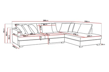 Rossita 4-sits Högervänd L-formad Djup Schäslongsoffa i Chenille - Grå / Brun - Möbler - Soffa - Divansoffa & schäslongsoffa - 4 sits soffa med divan