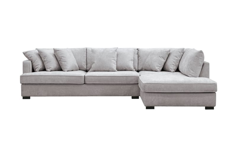 Rossita 4-sits Högervänd L-formad Djup Schäslongsoffa i Chenille - Grå / Brun - Möbler - Soffa - Divansoffa & schäslongsoffa - 4 sits soffa med divan