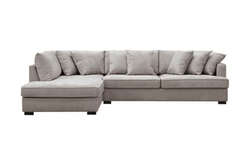 Rossita 4-sits Högervänd L-formad Djup Schäslongsoffa i Chenille - Grå / Brun - Möbler - Soffa - Divansoffa & schäslongsoffa - 4 sits soffa med divan