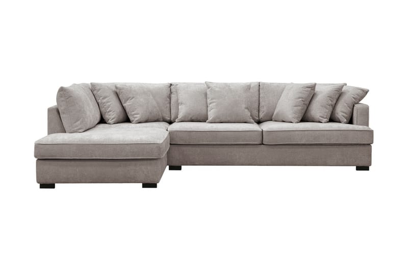 Rossita 4-sits Högervänd L-formad Djup Schäslongsoffa i Chenille - Grå / Brun - Möbler - Soffa - Divansoffa & schäslongsoffa - 4 sits soffa med divan