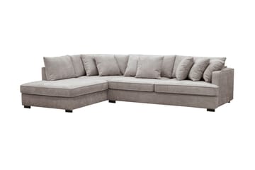 Rossita 4-sits Högervänd L-formad Djup Schäslongsoffa i Chenille - Grå / Brun - Möbler - Soffa - Divansoffa & schäslongsoffa - 4 sits soffa med divan
