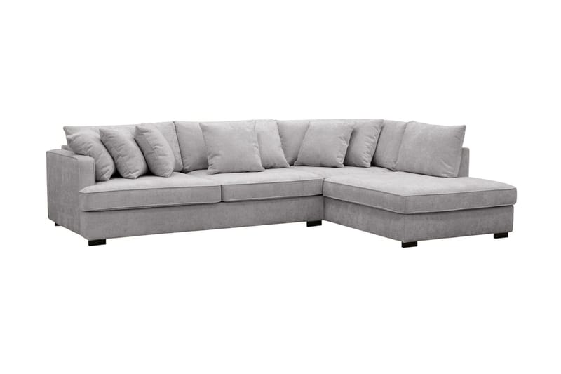 Rossita 4-sits Högervänd L-formad Djup Schäslongsoffa i Chenille - Grå - Möbler - Soffa - Divansoffa & schäslongsoffa - 4 sits soffa med divan