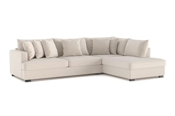 Rossita 4-sits Högervänd L-formad Djup Schäslongsoffa i Manchester - Beige - Möbler - Soffa - Divansoffa & schäslongsoffa - 4 sits soffa med divan