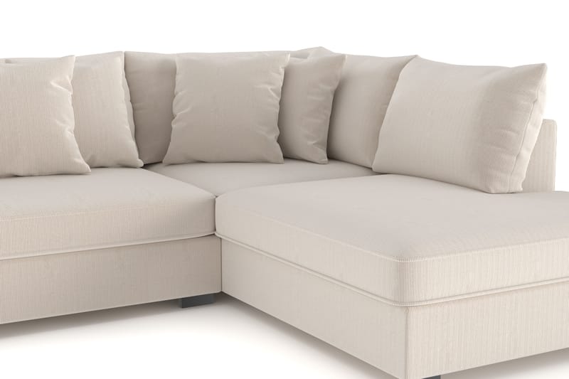 Rossita 4-sits Högervänd L-formad Djup Schäslongsoffa i Manchester - Beige - Möbler - Soffa - Divansoffa & schäslongsoffa - 4 sits soffa med divan