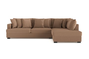 Rossita 4-sits Högervänd L-formad Djup Schäslongsoffa i Manchester - Brun - Möbler - Soffa - Divansoffa & schäslongsoffa - 4 sits soffa med divan