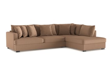 Rossita 4-sits Högervänd L-formad Djup Schäslongsoffa i Manchester - Brun - Möbler - Soffa - Divansoffa & schäslongsoffa - 4 sits soffa med divan
