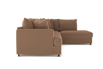 Rossita 4-sits Högervänd L-formad Djup Schäslongsoffa i Manchester - Brun - Möbler - Soffa - Divansoffa & schäslongsoffa - 4 sits soffa med divan