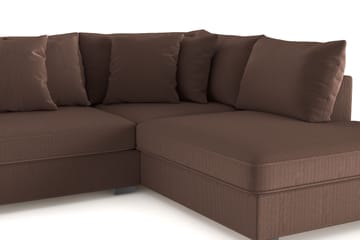 Rossita 4-sits Högervänd L-formad Djup Schäslongsoffa i Manchester - Brun - Möbler - Soffa - Divansoffa & schäslongsoffa - 4 sits soffa med divan