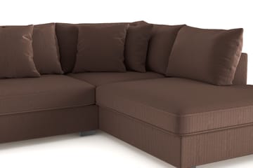 Rossita 4-sits Högervänd L-formad Djup Schäslongsoffa i Manchester - Brun - Möbler - Soffa - Divansoffa & schäslongsoffa - 4 sits soffa med divan