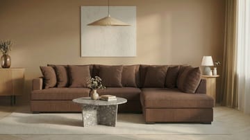 Rossita 4-sits Högervänd L-formad Djup Schäslongsoffa i Manchester - Brun - Möbler - Soffa - Divansoffa & schäslongsoffa - 4 sits soffa med divan