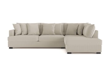Rossita 4-sits Högervänd L-formad Djup Schäslongsoffa i Manchester - Greige - Möbler - Soffa - Divansoffa & schäslongsoffa - 4 sits soffa med divan