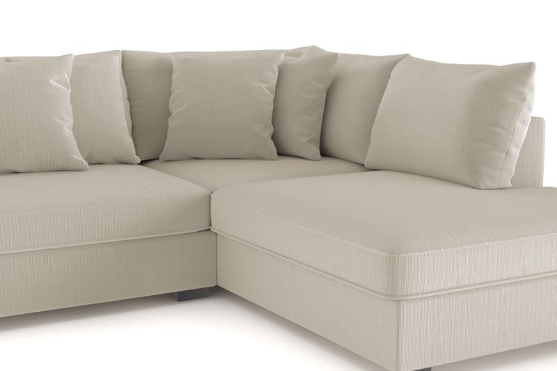 Rossita 4-sits Högervänd L-formad Djup Schäslongsoffa i Manchester - Greige - Möbler - Soffa - Divansoffa & schäslongsoffa - 4 sits soffa med divan