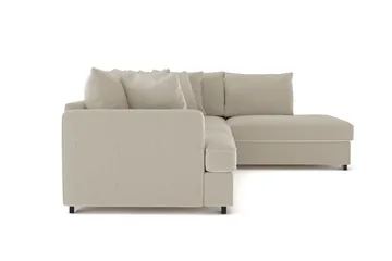 Rossita 4-sits Högervänd L-formad Djup Schäslongsoffa i Manchester - Greige - Möbler - Soffa - Divansoffa & schäslongsoffa - 4 sits soffa med divan