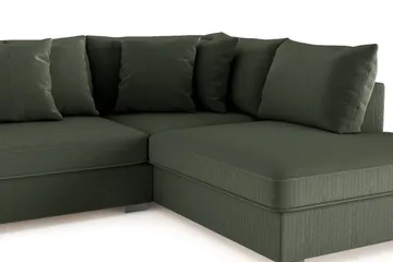 Rossita 4-sits Högervänd L-formad Djup Schäslongsoffa i Manchester - Mörkgrön - Möbler - Soffa - Divansoffa & schäslongsoffa - 4 sits soffa med divan