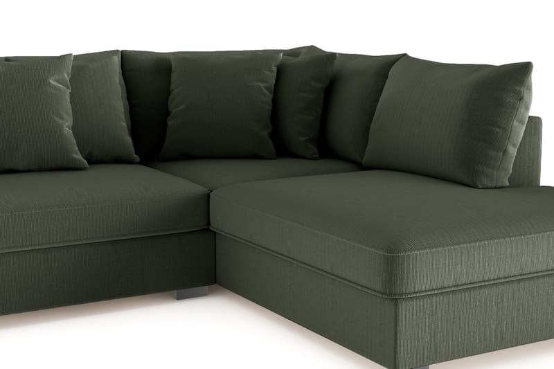Rossita 4-sits Högervänd L-formad Djup Schäslongsoffa i Manchester - Mörkgrön - Möbler - Soffa - Divansoffa & schäslongsoffa - 4 sits soffa med divan
