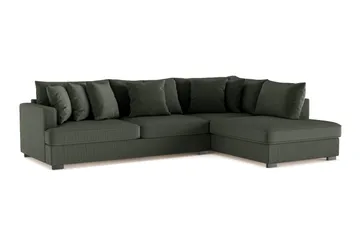 Rossita 4-sits Högervänd L-formad Djup Schäslongsoffa i Manchester - Mörkgrön - Möbler - Soffa - Divansoffa & schäslongsoffa - 4 sits soffa med divan